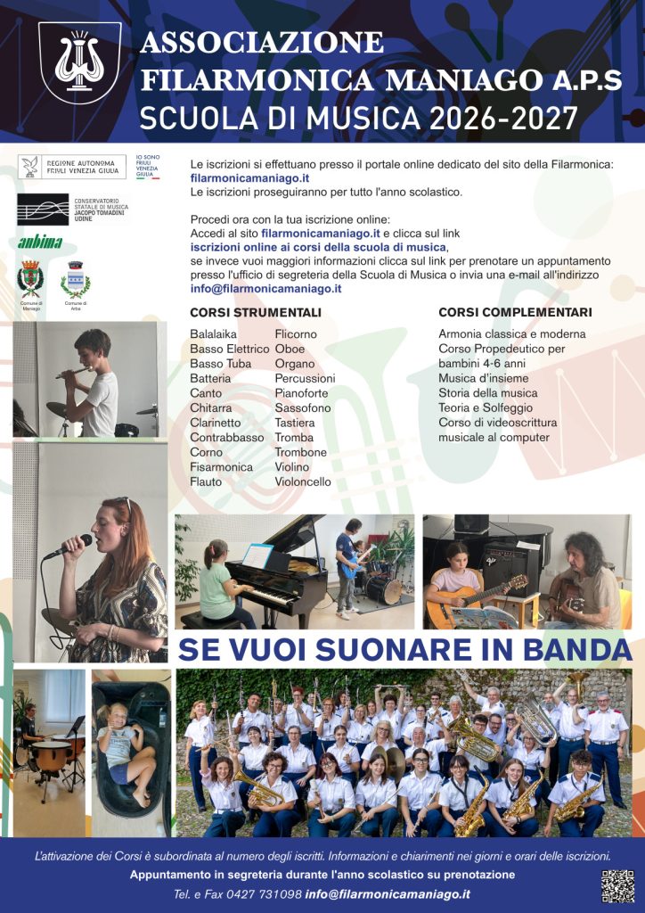 Locandina della Scuola di musica, anno 2026/27